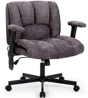 Criss Cross Legged Office Chair with Flip-Up Arms and Wheels, Wide Seat Desk Chair with Built-in Dynamic Airbag Lumbar Support, Modern Cross-Leg Chair for Home Office, Apartment, Vanity, Grey Criss Cross Legged Office Chair with Flip-Up Arms and Wheels, Wide Seat Desk Chair with Built-in Dynamic Airbag Lumbar Support, Modern Cross-Leg Chair for Home Office, Apartment, Vanity, Grey