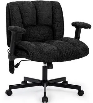 Criss Cross Legged Office Chair with Flip-Up Arms and Wheels, Wide Seat Desk Chair with Built-In Dynamic Airbag Lumbar Support, Modern Cross-Leg Chair for Home Office, Apartment, Vanity, Black Criss Cross Legged Office Chair with Flip-Up Arms and Wheels, Wide Seat Desk Chair with Built-In Dynamic Airbag Lumbar Support, Modern Cross-Leg Chair for Home Office, Apartment, Vanity, Black