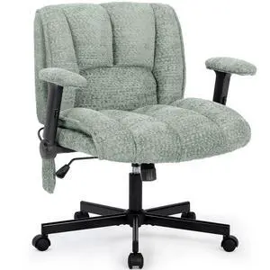 Criss Cross Legged Office Chair with Flip-Up Arms and Wheels, Wide Seat Desk Chair with Built-In Dynamic Airbag Lumbar Support, Modern Cross-Leg Chair for Home Office, Apartment, Vanity, Light Green Criss Cross Legged Office Chair with Flip-Up Arms and Wheels, Wide Seat Desk Chair with Built-In Dynamic Airbag Lumbar Support, Modern Cross-Leg Chair for Home Office, Apartment, Vanity, Light Green