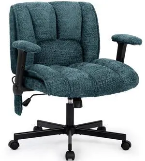 Criss Cross Legged Office Chair with Flip-Up Arms and Wheels, Wide Seat Desk Chair with Built-In Dynamic Airbag Lumbar Support, Modern Cross-Leg Chair for Home Office, Apartment, Vanity, Dark Green Criss Cross Legged Office Chair with Flip-Up Arms and Wheels, Wide Seat Desk Chair with Built-In Dynamic Airbag Lumbar Support, Modern Cross-Leg Chair for Home Office, Apartment, Vanity, Dark Green