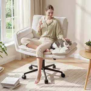 Criss Cross Chair with Flip-Up Arms & Swivel Wheels, Cross Legged Chair with Adjustable Height Comfortable Wide Seat Reclining Computer Office Desk Chairs for Home Office, Make Up, Bed Room Criss Cross Chair with Flip-Up Arms & Swivel Wheels, Cross Legged Chair with Adjustable Height Comfortable Wide Seat Reclining Computer Office Desk Chairs for Home Office, Make Up, Bed Room