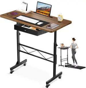 Small Standing Desk Adjustable Height Small Computer Desk Mobile Portable Rolling Laptop Table with Wheels 32" Computer Workstation Sit Stand Desks Portable Standing Table Treadmill desks Small Standing Desk Adjustable Height Small Computer Desk Mobile Portable Rolling Laptop Table with Wheels 32" Computer Workstation Sit Stand Desks Portable Standing Table Treadmill desks