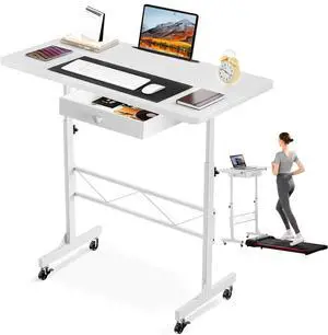 Small Standing Desk Adjustable Height Small Computer Desk Mobile Portable Rolling Laptop Table with Wheels 32" Computer Workstation Sit Stand Desks Portable Standing Table Treadmill desks Small Standing Desk Adjustable Height Small Computer Desk Mobile Portable Rolling Laptop Table with Wheels 32" Computer Workstation Sit Stand Desks Portable Standing Table Treadmill desks