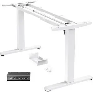 Standing Desk Frame with 220lbs Powerful Brushless Motor, Double Crossbeam Structure, Thick Adjustable Desk Legs, for Max 35.4 x 86.6 Desktop, for Home Office, White Frame Only Standing Desk Frame with 220lbs Powerful Brushless Motor, Double Crossbeam Structure, Thick Adjustable Desk Legs, for Max 35.4 x 86.6 Desktop, for Home Office, White Frame Only
