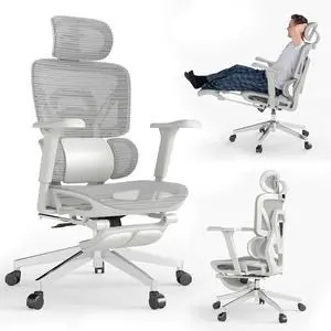 Ergonomic Office Chair with Footrest, Big and Tall Desk Chair with Lumbar Support, High Back Home Desk Chair for Long Desk Work, Swivel Rolling Computer Seating with 4D Armrest for Home Office Ergonomic Office Chair with Footrest, Big and Tall Desk Chair with Lumbar Support, High Back Home Desk Chair for Long Desk Work, Swivel Rolling Computer Seating with 4D Armrest for Home Office