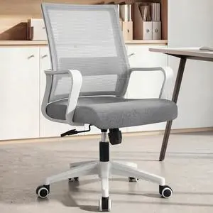 Office Desk Chair Gaming Computer Chair Ergonomic Mesh Mid Back with Rolling Wheels Lumbar Support Comfy Swivel Adjustable for Home Grey Office Desk Chair Gaming Computer Chair Ergonomic Mesh Mid Back with Rolling Wheels Lumbar Support Comfy Swivel Adjustable for Home Grey