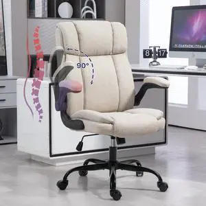 Office Chair High Back Ergonomic Executive Computer Desk Chair Comfortable Fabric Padded Home Office Desk Chairs with Flip-up Arm Rest Adjustable Height Swivel Wheels (Beige) Office Chair High Back Ergonomic Executive Computer Desk Chair Comfortable Fabric Padded Home Office Desk Chairs with Flip-up Arm Rest Adjustable Height Swivel Wheels (Beige)