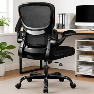 Office Chair Ergonomic Desk Chair, Breathable Mesh Desk Chair Comfy with Lumbar Support, Flip-up Armrests, Computer Chairs Comfortable for Home, Office, Work, Standard, 300Lbs Office Chair Ergonomic Desk Chair, Breathable Mesh Desk Chair Comfy with Lumbar Support, Flip-up Armrests, Computer Chairs Comfortable for Home, Office, Work, Standard, 300Lbs