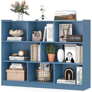 8 Cube Bookcase, Freestanding 3-Tier Open Bookshelf, Bright Blue | Modern Storage Display Cabinet, Wood Cube Storage Organizer for Living Room, Home Office, Kids Room 8 Cube Bookcase, Freestanding 3-Tier Open Bookshelf, Bright Blue | Modern Storage Display Cabinet, Wood Cube Storage Organizer for Living Room, Home Office, Kids Room