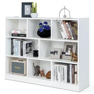 8 Cube Bookcase, Freestanding 3-Tier Open Bookshelf, White | Modern Storage Display Cabinet, Wood Cube Storage Organizer for Living Room, Home Office, Kids Room 8 Cube Bookcase, Freestanding 3-Tier Open Bookshelf, White | Modern Storage Display Cabinet, Wood Cube Storage Organizer for Living Room, Home Office, Kids Room