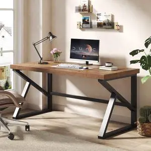 60 Inch Solid Wood Computer Office Desk Small Writing Desks for Home | Minimalist Large Rustic Real Natural Wood Table for Home Office Industrial PC Gaming Computer Workstation 60 Inch Solid Wood Computer Office Desk Small Writing Desks for Home | Minimalist Large Rustic Real Natural Wood Table for Home Office Industrial PC Gaming Computer Workstation