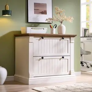 Farmhouse File Cabinet with 2 Drawers, 35.3" Lateral Filing Cabinet with Hanging File Folders, Interlocking Drawers, Wood Rustic Storage Cabinet for Home Office, Living Room, Antique White Farmhouse File Cabinet with 2 Drawers, 35.3" Lateral Filing Cabinet with Hanging File Folders, Interlocking Drawers, Wood Rustic Storage Cabinet for Home Office, Living Room, Antique White