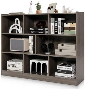 8-Cube Bookcase, Wood 3 Tier Open Storage Bookshelf, Modern Multipurpose Display Cabinet for Living Room, Study, Reading Nook, 48 x 12.5 x 36.5 Inch, Grey 8-Cube Bookcase, Wood 3 Tier Open Storage Bookshelf, Modern Multipurpose Display Cabinet for Living Room, Study, Reading Nook, 48 x 12.5 x 36.5 Inch, Grey