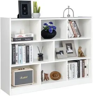 8-Cube Bookcase, Wood 3 Tier Open Storage Bookshelf, Modern Multipurpose Display Cabinet for Living Room, Study, Reading Nook, 48 x 12.5 x 36.5 Inch, White 8-Cube Bookcase, Wood 3 Tier Open Storage Bookshelf, Modern Multipurpose Display Cabinet for Living Room, Study, Reading Nook, 48 x 12.5 x 36.5 Inch, White