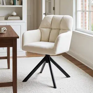 Comfy Velvet Desk Chair Modern Computer Task Chair no Wheels Swivel Accent Chair with Mid Back Arm Chair for Living Room/Bedroom/Home Office(Beige) Comfy Velvet Desk Chair Modern Computer Task Chair no Wheels Swivel Accent Chair with Mid Back Arm Chair for Living Room/Bedroom/Home Office(Beige)