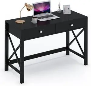 Home Office Desk with Drawers, Modern Writing Computer Desk for Bedroom, Small Makeup Vanity Table Study Table for Home Office,Black Home Office Desk with Drawers, Modern Writing Computer Desk for Bedroom, Small Makeup Vanity Table Study Table for Home Office,Black