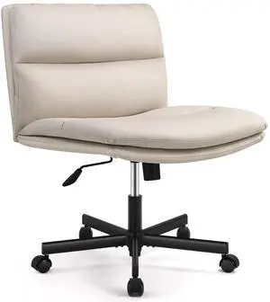 Criss Cross Chair with Wheels Home Office Desk Chairs,PU Leather | Vanity Chair Mid-Back Ergonomic Computer Chair Comfortable Adjustable Swivel Desk Chair Comfy Criss Cross Chair with Wheels Home Office Desk Chairs,PU Leather | Vanity Chair Mid-Back Ergonomic Computer Chair Comfortable Adjustable Swivel Desk Chair Comfy