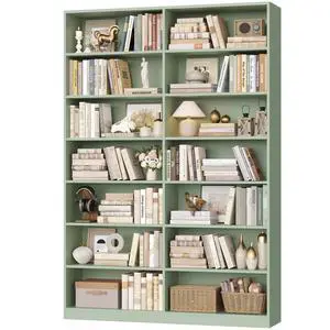83.7" Tall Bookshelf and Bookcase, 7-Tier Extra Large Bookshelf with Double Storage, 14 Open Display Shelves for Home Office, Study and Living Room, Green 83.7" Tall Bookshelf and Bookcase, 7-Tier Extra Large Bookshelf with Double Storage, 14 Open Display Shelves for Home Office, Study and Living Room, Green