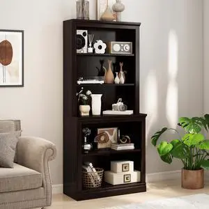 72" Tall Bookcase, White Large Floor Standing Bookshelf, 5 Tier Shelves Open Storage Organizer, Book Case for Living Room Hallway Kitchen Home Office Bedroom, Dark Cherry- 5 Tier 72" Tall Bookcase, White Large Floor Standing Bookshelf, 5 Tier Shelves Open Storage Organizer, Book Case for Living Room Hallway Kitchen Home Office Bedroom, Dark Cherry- 5 Tier