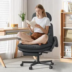 Criss Cross Legged Office Chair with Flip-up Arms, Footrest, G800 Plus | 6.3" Cushion Relieves Tailbone Pain, Head-Lumbar Support Eases Fatigue, Smooth Rolling Wheels, Corduroy Desk Seating, Black Criss Cross Legged Office Chair with Flip-up Arms, Footrest, G800 Plus | 6.3" Cushion Relieves Tailbone Pain, Head-Lumbar Support Eases Fatigue, Smooth Rolling Wheels, Corduroy Desk Seating, Black