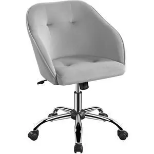 Velvet Desk Vanity Chair with Wheels Back Cute Small Swivel Comfy Computer Chair with Adjustable Height Tilt Angle Upholstered Accent Armchair for Bedroom Light Gray Velvet Desk Vanity Chair with Wheels Back Cute Small Swivel Comfy Computer Chair with Adjustable Height Tilt Angle Upholstered Accent Armchair for Bedroom Light Gray