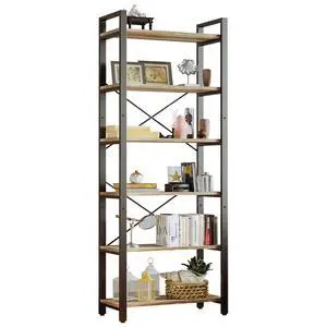 Bookshelf 6-Tier Ladder Shelf 110 lbs or Shelf Display Shelf Vintage Industrial Style Bookcase for Home Office, Living Room Bookshelf 6-Tier Ladder Shelf 110 lbs or Shelf Display Shelf Vintage Industrial Style Bookcase for Home Office, Living Room