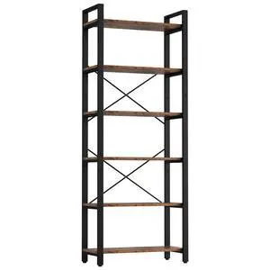 Bookshelf 6-Tier Ladder Shelf 110lbs Display Shelf Vintage Industrial Style Bookcase for Home Office, Living Room Bookshelf 6-Tier Ladder Shelf 110lbs Display Shelf Vintage Industrial Style Bookcase for Home Office, Living Room