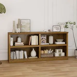 Bookshelf Double Wide 64 2-Tier Bookcase Vintage Oak 4 Cube Storage Organizer Wooden Bookcases for Bedroom and Home Office Decor Display Bookshelf Double Wide 64 2-Tier Bookcase Vintage Oak 4 Cube Storage Organizer Wooden Bookcases for Bedroom and Home Office Decor Display