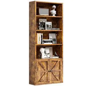 71.5" Tall Bookshelf and Bookcase, 6-Tier Wooden Bookshelves with Cabinet Doors, Floor Bookshelves and Office Storage Cabinets for Home Office, Living Room (Brown 1 Pack, 6-Tier) 71.5" Tall Bookshelf and Bookcase, 6-Tier Wooden Bookshelves with Cabinet Doors, Floor Bookshelves and Office Storage Cabinets for Home Office, Living Room (Brown 1 Pack, 6-Tier)