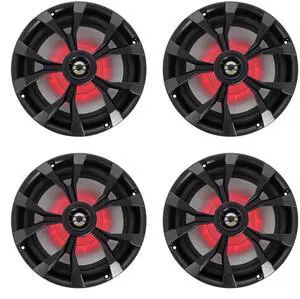RKL80MB Bundle: (4) 8 900W Black Marine Boat Speakers w/LED Lights, IP66 Waterproof, Beat Sync LEDs, Stainless Steel Mounting Screws, for Marine/ATV/UTV, 4-Piece RKL80MB Bundle: (4) 8 900W Black Marine Boat Speakers w/LED Lights, IP66 Waterproof, Beat Sync LEDs, Stainless Steel Mounting Screws, for Marine/ATV/UTV, 4-Piece