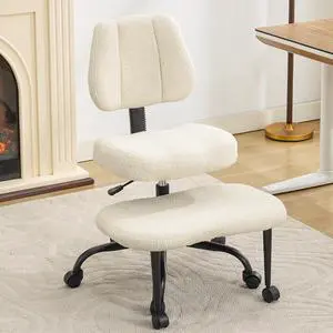 Criss Cross Legged Meditaion Chair,Exquisite Home Office Furniture,Ergonomic Kneeling with Lumbar Support and Adjustable Height Stool,for ADHD Adults,Teddy Fabric (Beige, Teddy Fabric) Criss Cross Legged Meditaion Chair,Exquisite Home Office Furniture,Ergonomic Kneeling with Lumbar Support and Adjustable Height Stool,for ADHD Adults,Teddy Fabric (Beige, Teddy Fabric)