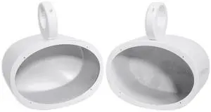 Pair MAC69W 6x9 White Aluminum Wakeboard Tower Speaker Pod Enclosures, Waterproof, Universal Fit, High-Efficiency Airspace, for Marine and Off-Road Audio Pair MAC69W 6x9 White Aluminum Wakeboard Tower Speaker Pod Enclosures, Waterproof, Universal Fit, High-Efficiency Airspace, for Marine and Off-Road Audio