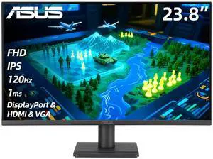 24" FHD Gaming Office Monitor, 120Hz, 1ms, Eye Care Monitor - IPS, 99% sRGB, Frameless, Adaptive-Sync, Speakers, DisplayPort & HDMI & VGA, Low Blue Light, Flicker Free, Tilt Adjust, VESA, Black 24" FHD Gaming Office Monitor, 120Hz, 1ms, Eye Care Monitor - IPS, 99% sRGB, Frameless, Adaptive-Sync, Speakers, DisplayPort & HDMI & VGA, Low Blue Light, Flicker Free, Tilt Adjust, VESA, Black