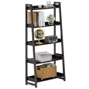 Ladder Shelf, Ladder Bookshelf 5-Tier 74.8in Tall, Industrial Bookcase and Bookshelf, Display Shelf Metal Frame for Home Office, Bathroom, Living Room, Industrial Black Ladder Shelf, Ladder Bookshelf 5-Tier 74.8in Tall, Industrial Bookcase and Bookshelf, Display Shelf Metal Frame for Home Office, Bathroom, Living Room, Industrial Black