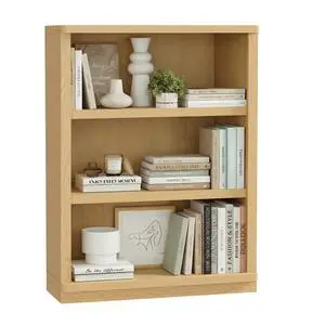 3 -Tier Bookcase, 42" Tall Book Shelf, 31 Wide Bookshelves, Wooden Bookcase Display Storage for Home Office, Living Room and Study Room (Wood) 3 -Tier Bookcase, 42" Tall Book Shelf, 31 Wide Bookshelves, Wooden Bookcase Display Storage for Home Office, Living Room and Study Room (Wood)
