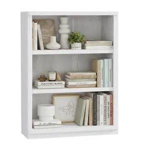 3 -Tier Bookcase, 42" Tall Book Shelf, 31 Wide Bookshelves, Wooden Bookcase Display Storage for Home Office, Living Room and Study Room (White) 3 -Tier Bookcase, 42" Tall Book Shelf, 31 Wide Bookshelves, Wooden Bookcase Display Storage for Home Office, Living Room and Study Room (White)