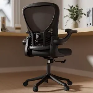 Office Chair Ergonomic, Computer Desk Chair with Mesh Back, Adjustable Lumbar Support, 3D Flip-up Arms, Wheels, Black Office Chair Ergonomic, Computer Desk Chair with Mesh Back, Adjustable Lumbar Support, 3D Flip-up Arms, Wheels, Black