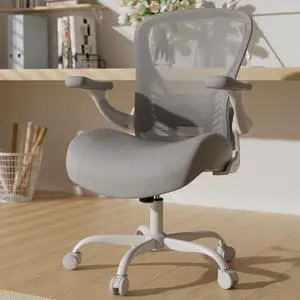 Ergonomic Office Chair with Memory Foam Cushion, Big and Tall Office Chair, 4.7" Thickened Seat Heavy Duty Desk Chair with Technical Mesh Back, 3D Flip-up Arms, Wheels for Heavy People, Grey Ergonomic Office Chair with Memory Foam Cushion, Big and Tall Office Chair, 4.7" Thickened Seat Heavy Duty Desk Chair with Technical Mesh Back, 3D Flip-up Arms, Wheels for Heavy People, Grey