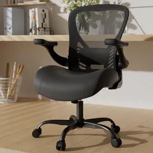 Ergonomic Office Chair with Memory Foam Cushion, Big and Tall Office Chair, 4.7" Thickened Seat Heavy Duty Desk Chair with Technical Mesh Back, 3D Flip-up Arms, Wheels for Heavy People, Black Ergonomic Office Chair with Memory Foam Cushion, Big and Tall Office Chair, 4.7" Thickened Seat Heavy Duty Desk Chair with Technical Mesh Back, 3D Flip-up Arms, Wheels for Heavy People, Black