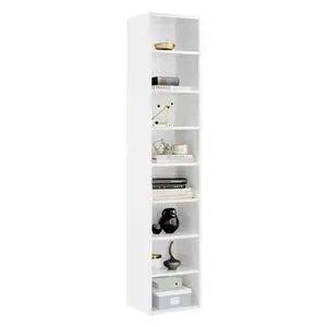 71.5" Tall Narrow Bookshelf, 8-Tier Cube Display Rack, Modern Corner Bookshelf with Storage Space, CD Storage Cabinet for Home Office 71.5" Tall Narrow Bookshelf, 8-Tier Cube Display Rack, Modern Corner Bookshelf with Storage Space, CD Storage Cabinet for Home Office