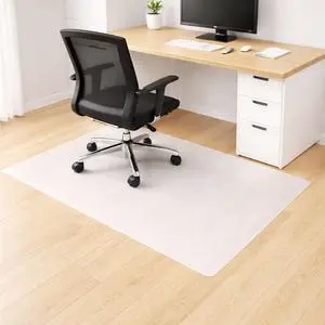 Anti-Slip Chair Mat for Hard Floors, 29 x 46 Durable White Office Hardwood Floor Protector with Non-Slip Backing, Rectangular, Eco-Friendly Polypropylene, Shipped Flat Anti-Slip Chair Mat for Hard Floors, 29 x 46 Durable White Office Hardwood Floor Protector with Non-Slip Backing, Rectangular, Eco-Friendly Polypropylene, Shipped Flat
