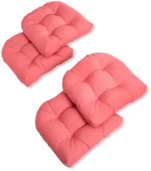 Twill Rounded Back Chair Cushion,Berry Berry, 19" x 19" 4 Count Twill Rounded Back Chair Cushion,Berry Berry, 19" x 19" 4 Count