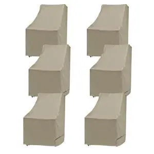 Premium Waterproof Patio Chair Furniture Cover with Adjustable Peel and Secure Fasteners | High Back Dining Chair | 27" W x 30" D x 42" H (Taupe) - 6 Pack Premium Waterproof Patio Chair Furniture Cover with Adjustable Peel and Secure Fasteners | High Back Dining Chair | 27" W x 30" D x 42" H (Taupe) - 6 Pack
