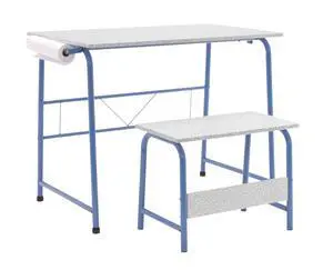Project Center, Kids Craft Table with Bench In Blue / Spatter Gray 55126 Project Center, Kids Craft Table with Bench In Blue / Spatter Gray 55126