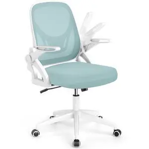 Mesh Office Chair, Ergonomic Desk Chair with Flip-up Arms & Lumbar Support, Height Adjustable Swivel Computer Desk Chair with High Back for Home Office (Blue) Mesh Office Chair, Ergonomic Desk Chair with Flip-up Arms & Lumbar Support, Height Adjustable Swivel Computer Desk Chair with High Back for Home Office (Blue)