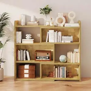 3-Tier Ladder Open Storage Bookcase, End-Grain Natural Wood Expandable Bookshelf, Light Oak Finish Open Storage Organizer for Home Office, Living Room and Bedroom 3-Tier Ladder Open Storage Bookcase, End-Grain Natural Wood Expandable Bookshelf, Light Oak Finish Open Storage Organizer for Home Office, Living Room and Bedroom