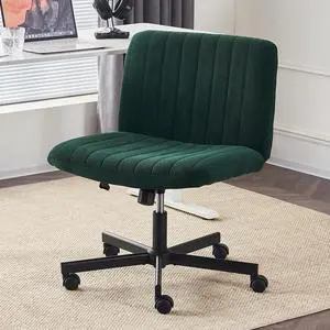 Crossleg Chair with Wheels Wide Seat Home Desk Criss Computer Chair Velvet Swivel Side Vanity Chair Green for Girl Crossleg Chair with Wheels Wide Seat Home Desk Criss Computer Chair Velvet Swivel Side Vanity Chair Green for Girl