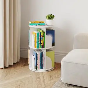 Rotating Bookshelf, 360 Display Spinning Bookcase, Corner Bookshelf, Floor Standing Revolving Bookcase Storage Rack, Narrow Book Shelf Organizer for Small Space, Bedroom, Office (2 Tier, 25.6" H) Rotating Bookshelf, 360 Display Spinning Bookcase, Corner Bookshelf, Floor Standing Revolving Bookcase Storage Rack, Narrow Book Shelf Organizer for Small Space, Bedroom, Office (2 Tier, 25.6" H)
