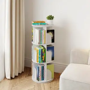 Rotating Bookshelf, 360 Display Spinning Bookcase, Corner Bookshelf, Floor Standing Revolving Bookcase Storage Rack, Narrow Book Shelf Organizer for Small Space, Bedroom, Office (3 Tier, 37.8" H) Rotating Bookshelf, 360 Display Spinning Bookcase, Corner Bookshelf, Floor Standing Revolving Bookcase Storage Rack, Narrow Book Shelf Organizer for Small Space, Bedroom, Office (3 Tier, 37.8" H)