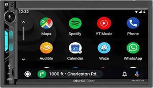 VRCPAA-7DR 7" Double DIN Touchscreen Car Stereo, Wireless Apple CarPlay & Android Auto, Bluetooth Hands-Free, USB/AUX, Backup Camera Input, Steering Wheel Control, FM/AM, In-Dash Head Unit VRCPAA-7DR 7" Double DIN Touchscreen Car Stereo, Wireless Apple CarPlay & Android Auto, Bluetooth Hands-Free, USB/AUX, Backup Camera Input, Steering Wheel Control, FM/AM, In-Dash Head Unit